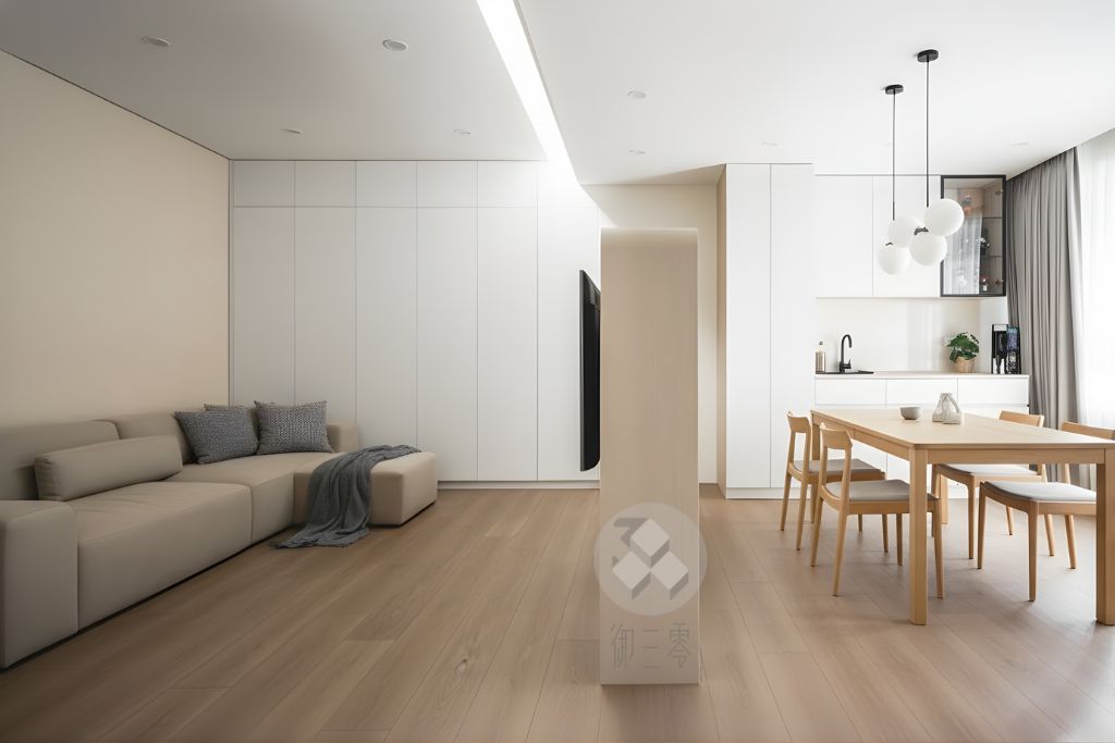 小坪數客廳多功能設計，以半高櫃結合彈性隔間